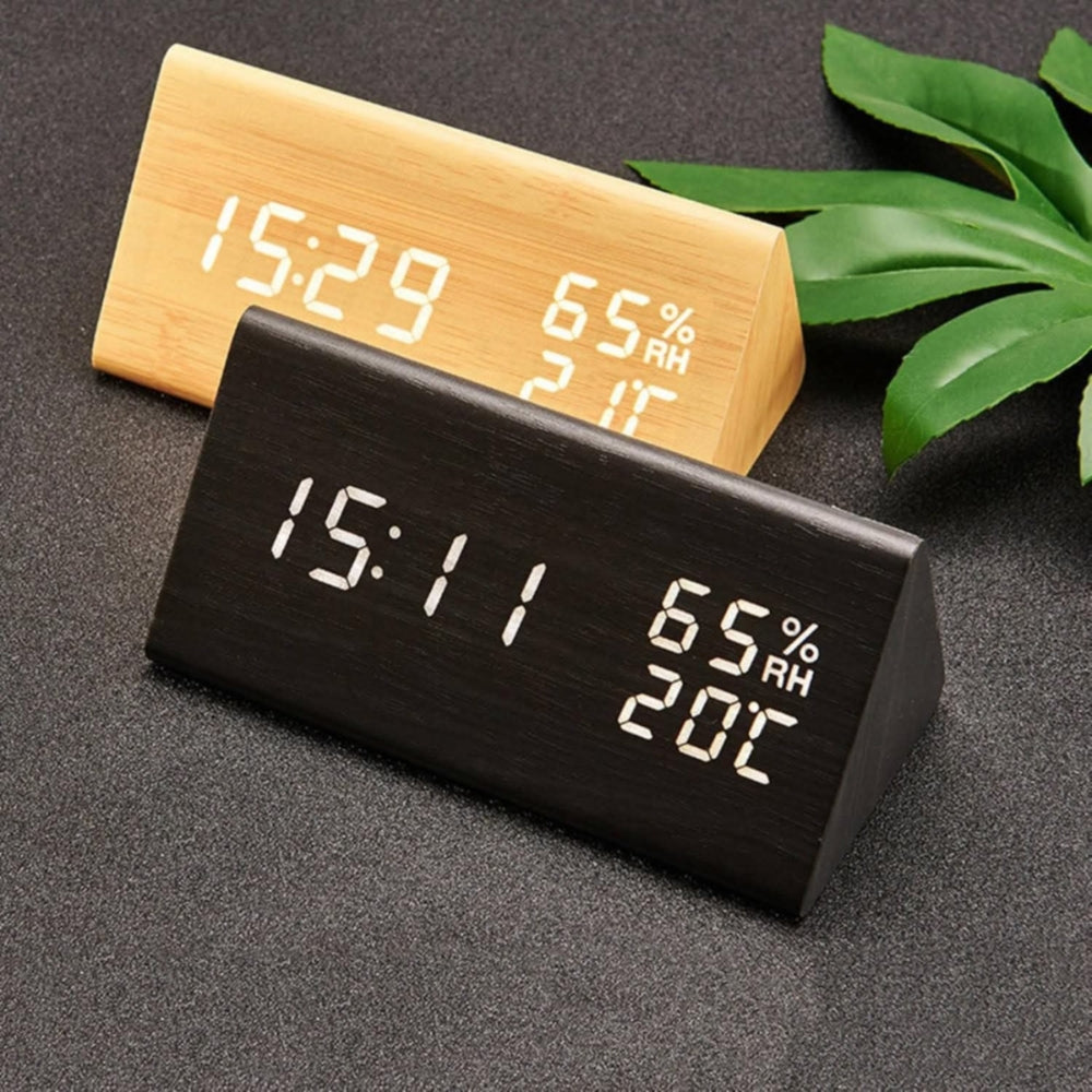 Chic Wooden LED Clock for Effortless Mornings