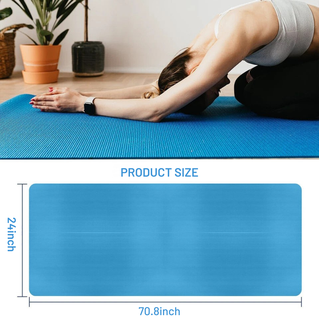 Thick Exercise Mat with Strap – Non-Slip Yoga Surface